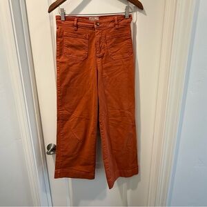 Marine Layer Burnt Orange Pants with Branded Waist Label